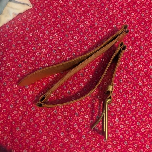 Linea Pelle Statement Chunky Buckle Leather Studded Belt Handmade Boho Gold - Picture 9 of 9